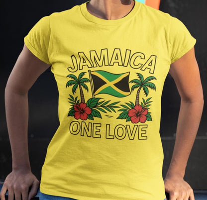 Jamaica Vacation Shirt, One Love Tropical T-Shirt, Group Trip Tee, Jamaican Flag, Palm Tree & Hibiscus Shirt, Jamaica TShirt, Jamaica Gift