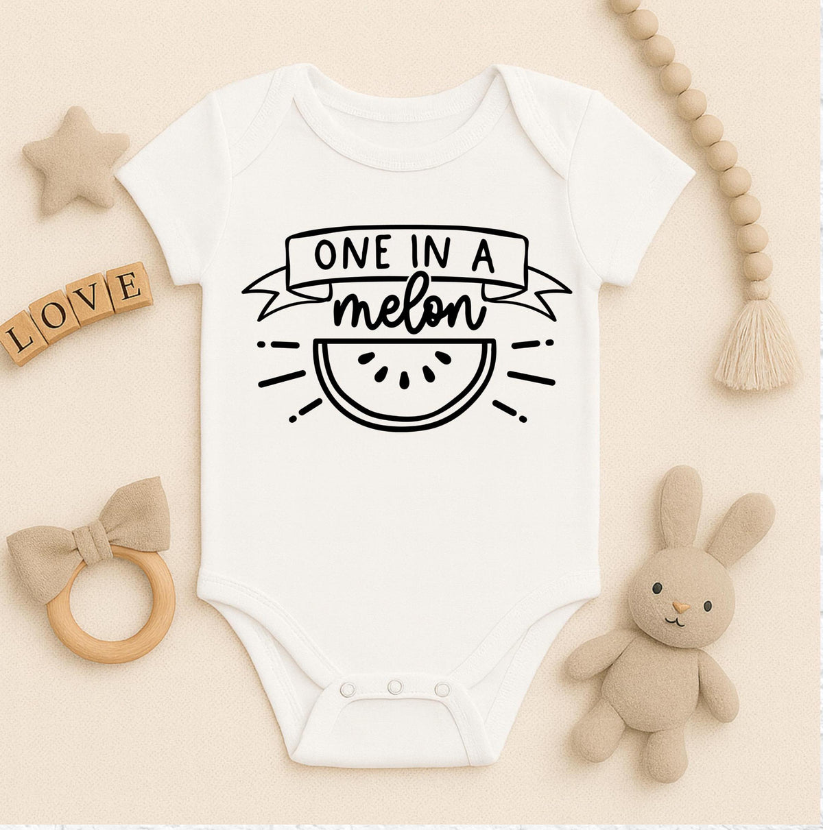 BABY GIRL ONESIE, One In A Melon Cute Onesie, Newborn, Coming Home Outfit, Baby Shower Gift, Red Baby Bodysuit, New Baby, Baby Girl Gift