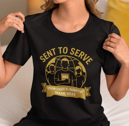 Custom Mission Trip Shirt, Sent to Serve Christian Tee, Personalized Church Group Shirt, Faith Ministry Shirt, Church Volunteer Travel Shirt