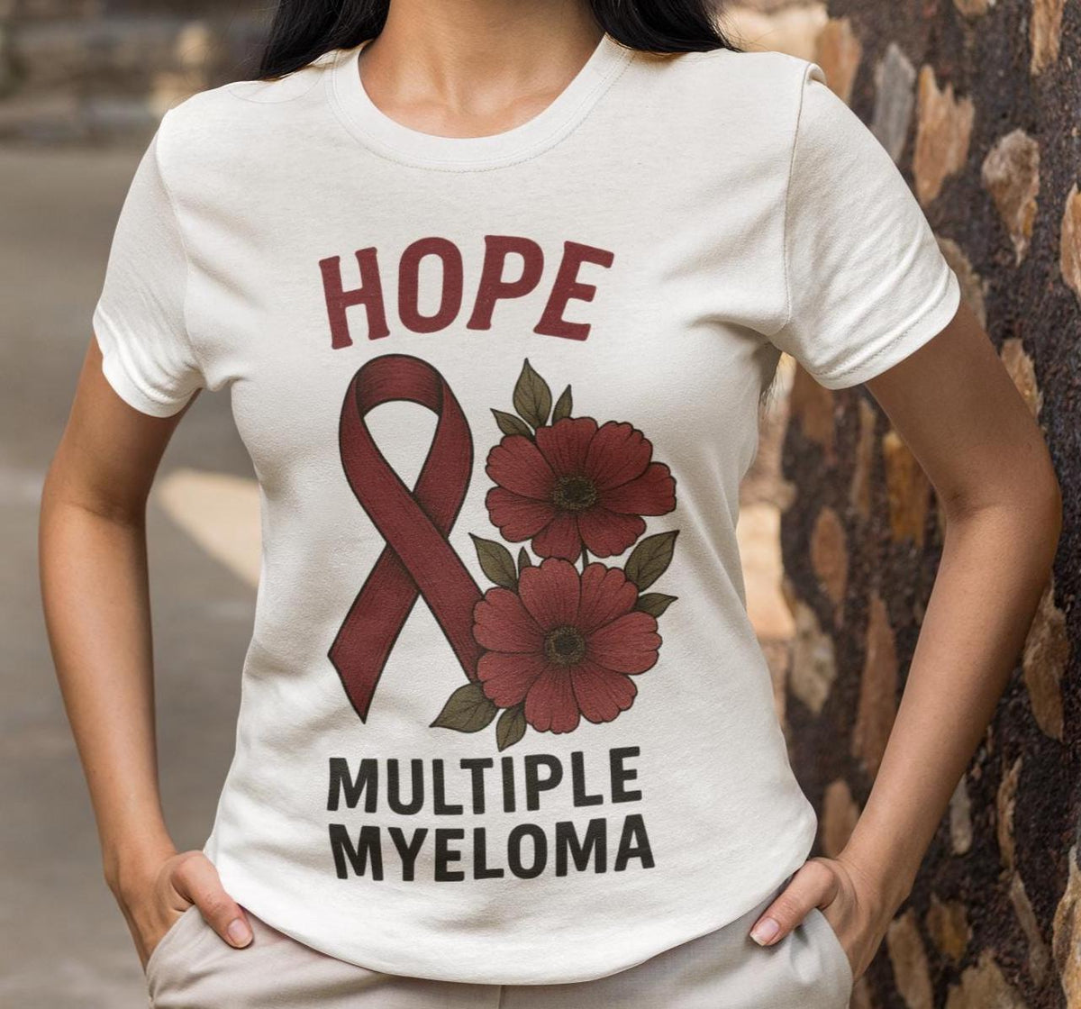 Multiple Myeloma Awareness Shirts, Burgundy Ribbon Cancer Support Tee, Faith Strength Courage Butterfly Shirt, Hope Faith Cure Warrior Shirt