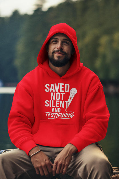 Saved Not Silent Testifying Shirt, Christian Streetwear Tee, Faith Graphic Tee, Unisex Christian Apparel, Christian Faith Hoodie, Hoodie