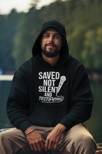 Saved Not Silent Testifying Shirt, Christian Streetwear Tee, Faith Graphic Tee, Unisex Christian Apparel, Christian Faith Hoodie, Hoodie
