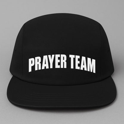 Prayer Team Hat, Black 5 Panel Cap with White Vinyl Lettering, Christian Hat, Church Prayer Ministry Team Hat, Religious Streetwear Cap