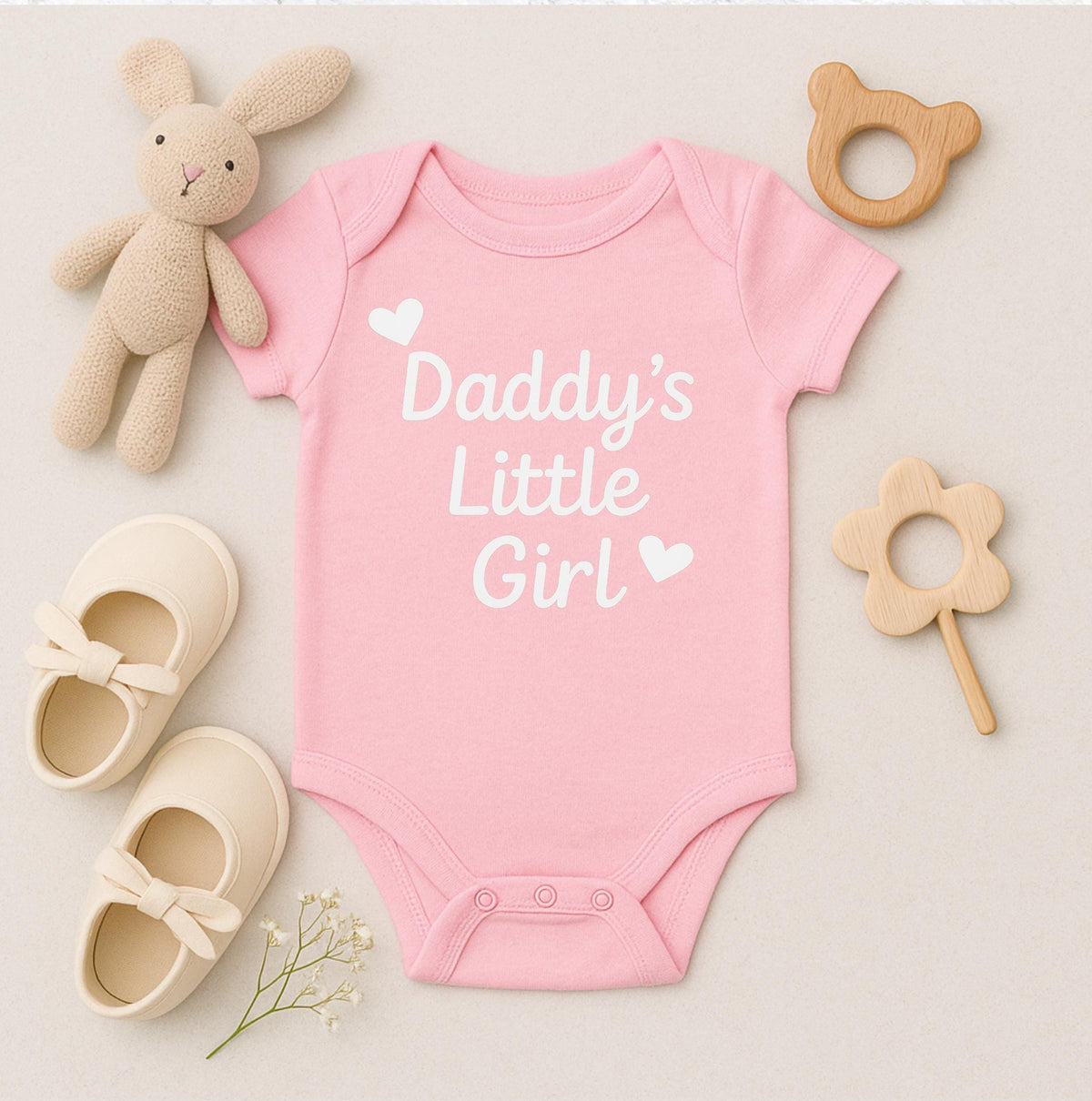 Daddy’s Little Girl Baby Onesie, Baby Shower Gift, Cute Pink Infant Bo
