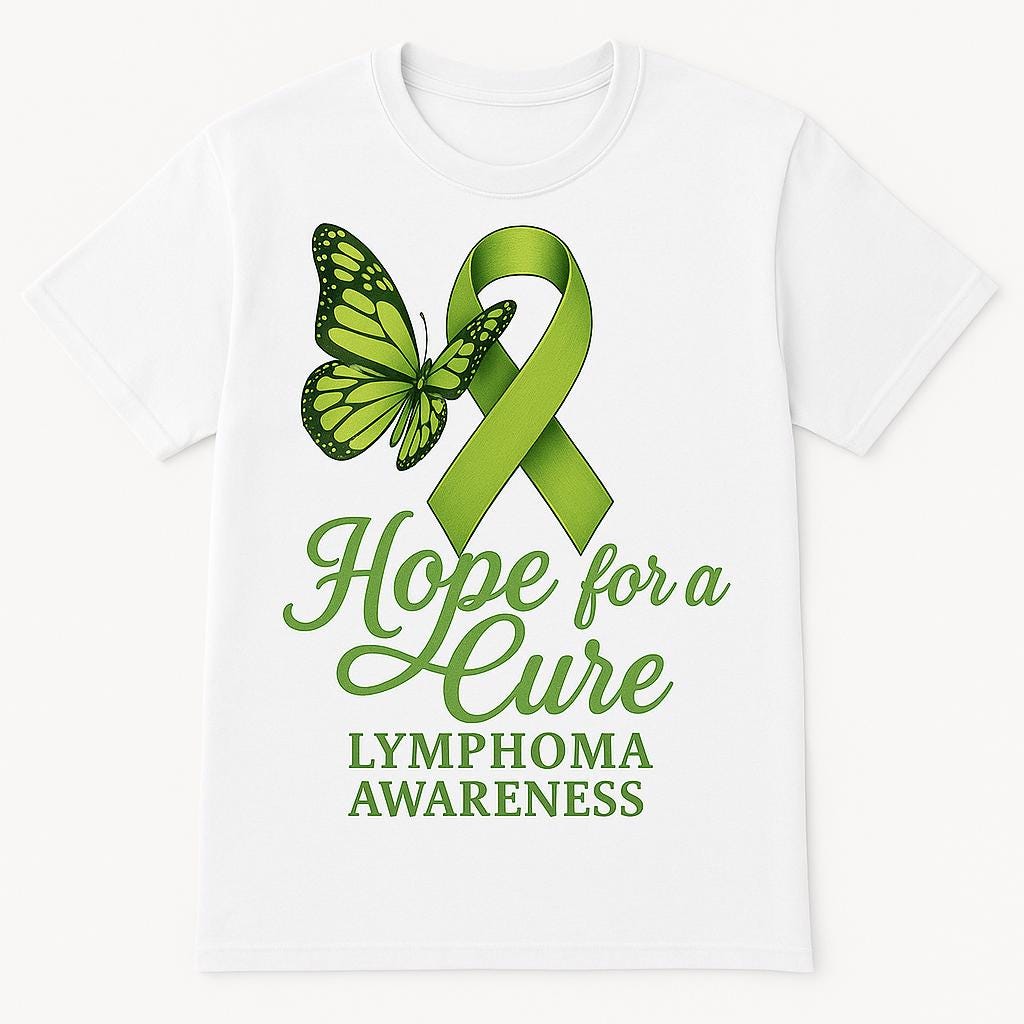 Lymphoma Awareness Shirt, Hope for a Cure Shirt Design, Lime Green Ribbon Butterfly, Cancer Support Shirt, Cancer Survivor Tee, Cancer Walk