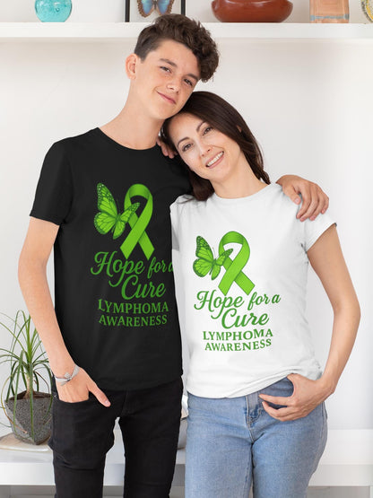 Lymphoma Awareness Shirt, Hope for a Cure Shirt Design, Lime Green Ribbon Butterfly, Cancer Support Shirt, Cancer Survivor Tee, Cancer Walk