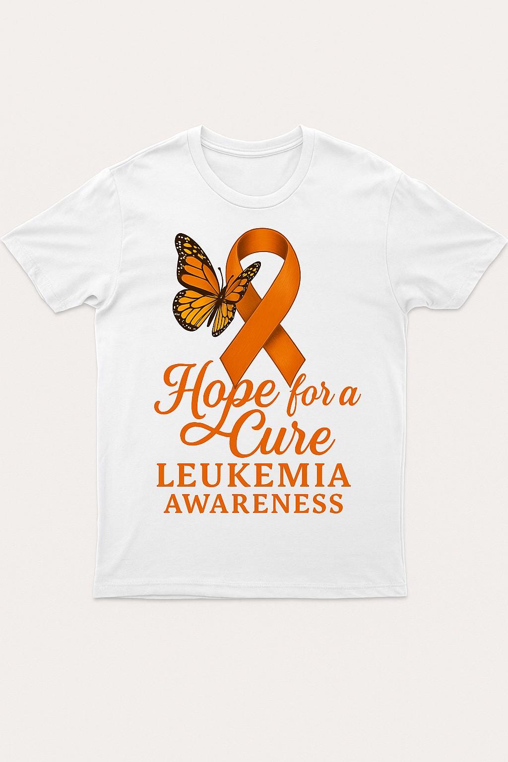 Leukemia Awareness Shirt, Hope for a Cure Shirt, Orange Ribbon Butterfly,  Cancer Support, Burgundy Ribbon Cancer Support Tee