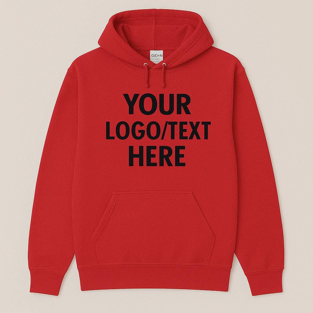 Custom Gildan Hoodie, Personalized Text Hoodie, Logo Hoodie, Custom Pullover Sweatshirt, Team Hoodie, Group Hoodies, Bulk Order Hoodies
