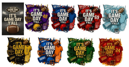 Game Day Yall Shirt, Football Team Spirit Tee, Custom Jersey Number Shirt, School Colors Pride, Gildan Unisex T-Shirt, Tailgate Outfit