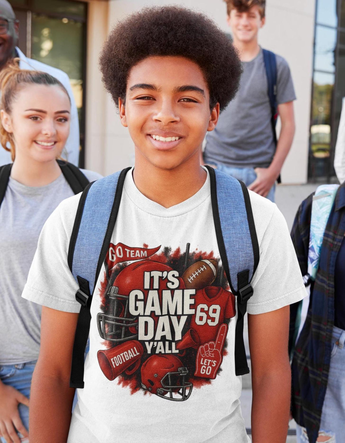 Game Day Yall Shirt, Football Team Spirit Tee, Custom Jersey Number Shirt, School Colors Pride, Gildan Unisex T-Shirt, Tailgate Outfit