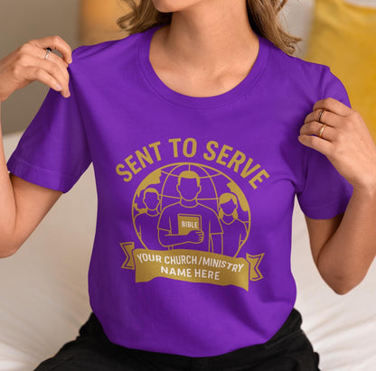 Custom Mission Trip Shirt, Sent to Serve Christian Tee, Personalized Church Group Shirt, Faith Ministry Shirt, Church Volunteer Travel Shirt