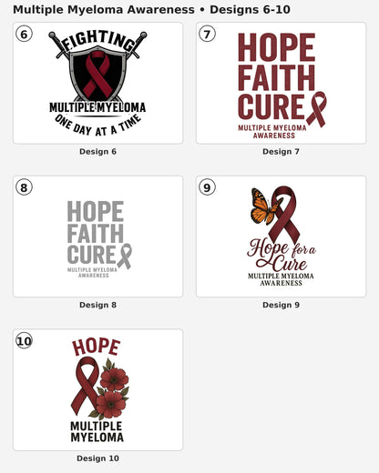 Multiple Myeloma Awareness Shirts, Burgundy Ribbon Cancer Support Tee, Faith Strength Courage Butterfly Shirt, Hope Faith Cure Warrior Shirt