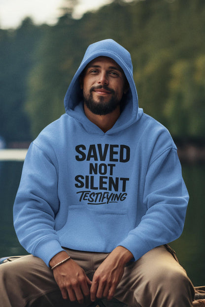 Saved Not Silent Testifying Shirt, Christian Streetwear Tee, Faith Graphic Tee, Unisex Christian Apparel, Christian Faith Hoodie, Hoodie