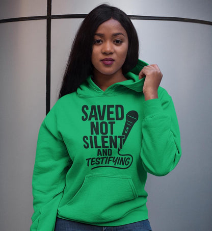 Saved Not Silent Testifying Shirt, Christian Streetwear Tee, Faith Graphic Tee, Unisex Christian Apparel, Christian Faith Hoodie, Hoodie