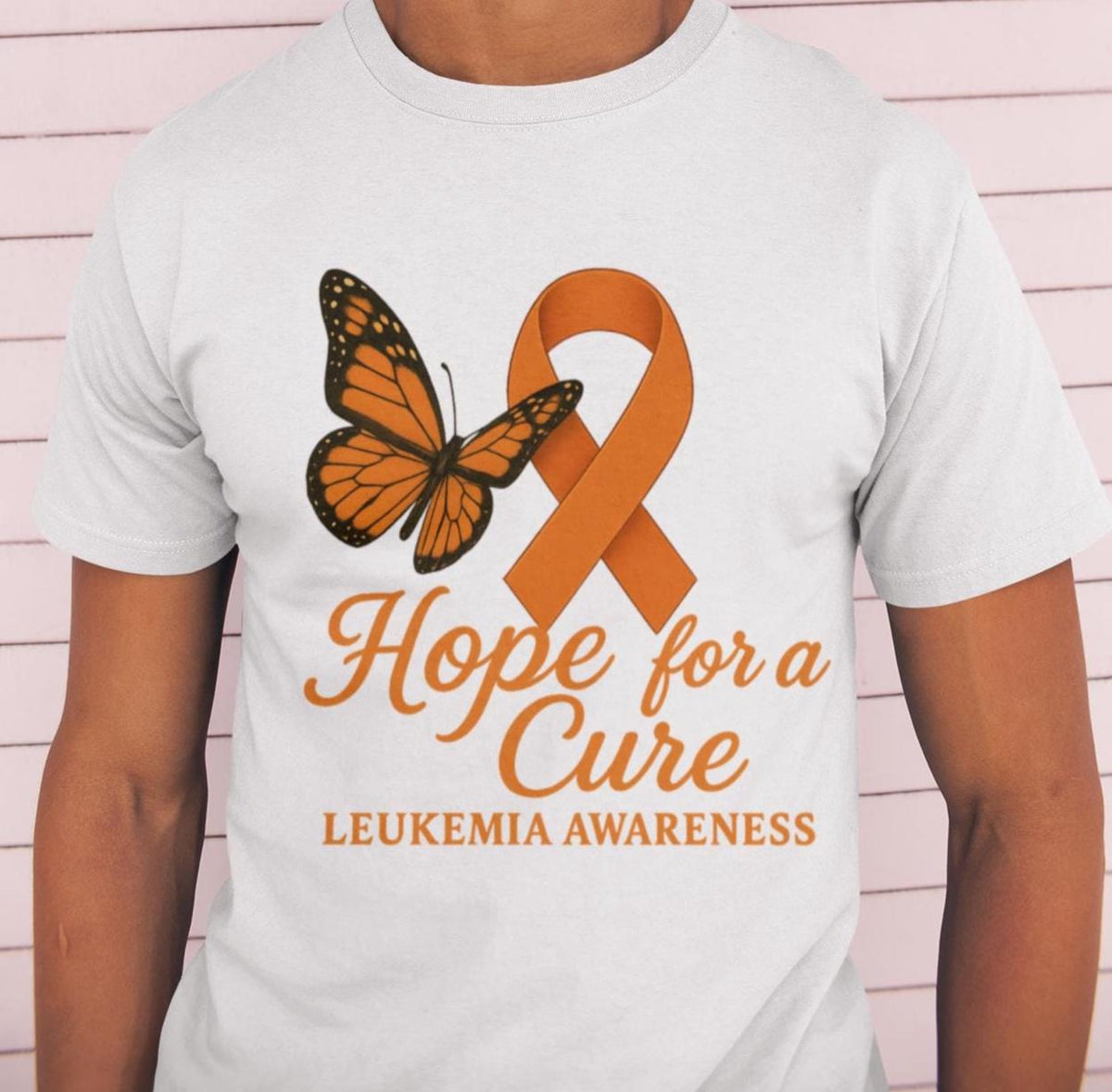 Leukemia Awareness Shirt, Hope for a Cure Shirt, Orange Ribbon Butterfly,  Cancer Support, Burgundy Ribbon Cancer Support Tee