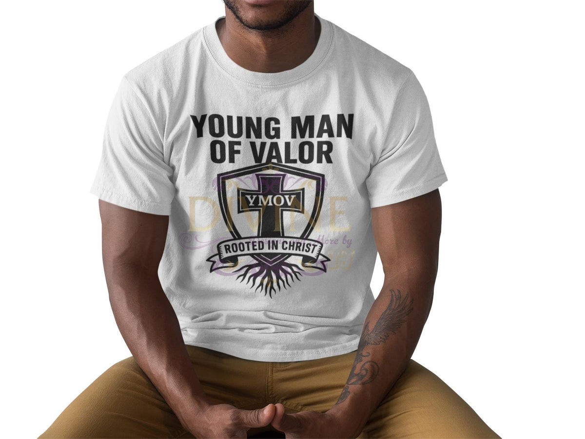 Young Man of Valor Shirt, Christian Men’s Tee Long Sleeve or Short Sleeve, Faith Based Apparel, Scripture Shirt Gift
