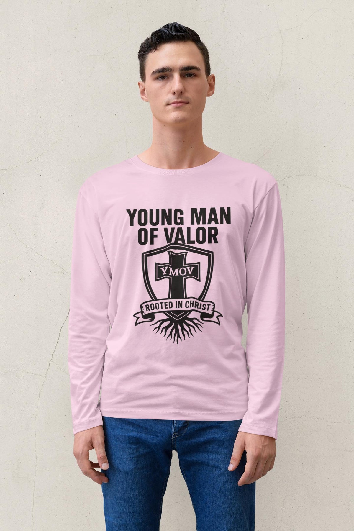 Young Man of Valor Shirt, Christian Men’s Tee Long Sleeve or Short Sleeve, Faith Based Apparel, Scripture Shirt Gift