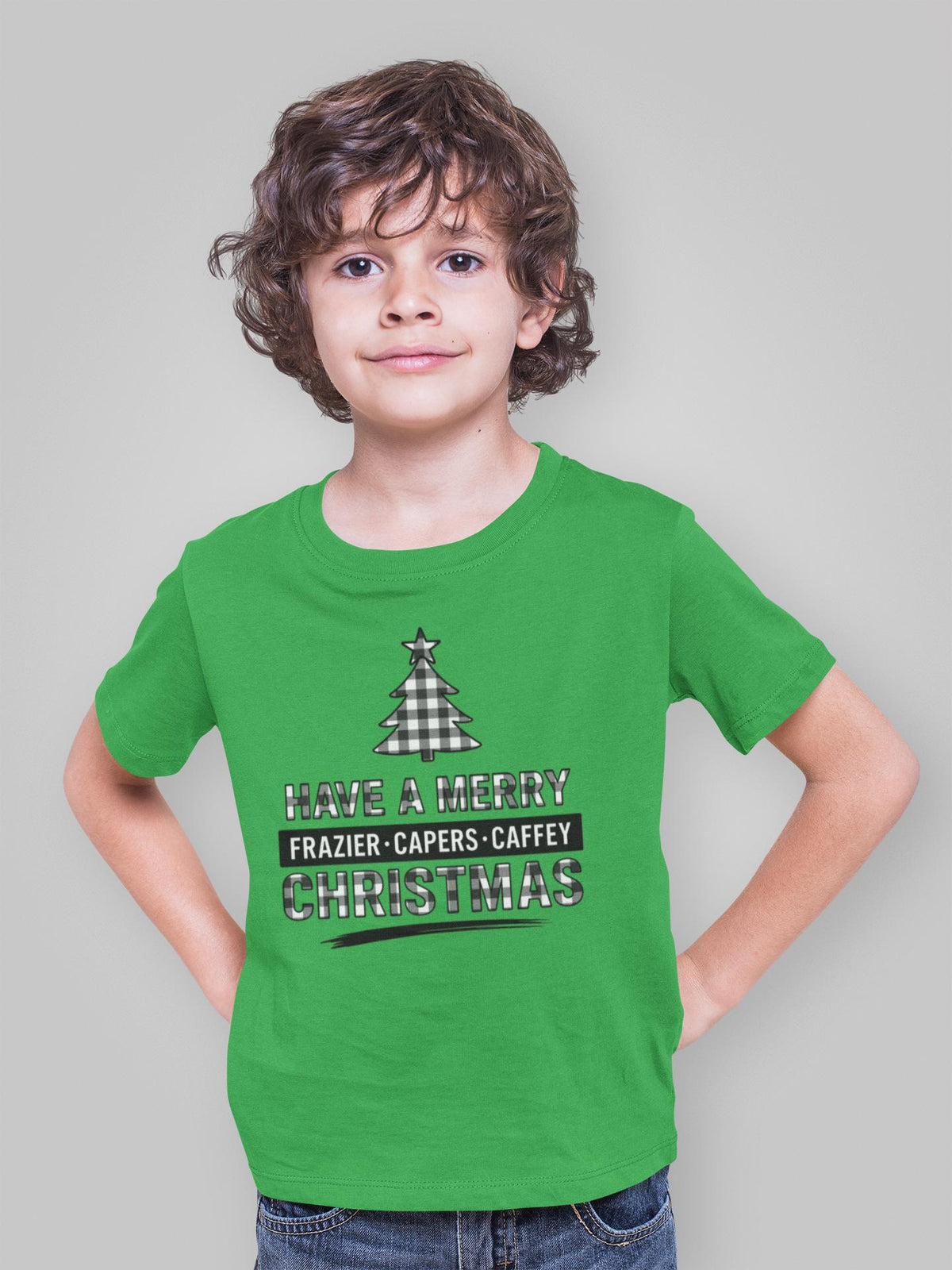 Custom Family Christmas Shirt, Buffalo Plaid Tree T-Shirt, Have a Merry Christmas Tee, Personalized Family Name Shirt, Matching Pajama Shirt