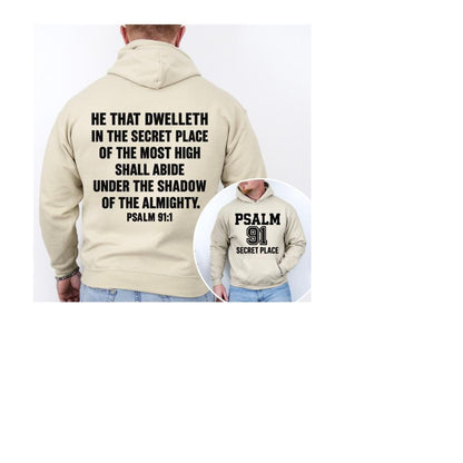 Psalm 91 Hoodie, Unisex, Secret Place Hoodie, Christian Varsity Hoodie, Faith Streetwear Sweatshirt, Bible Verse Hoodie, Religious Gift