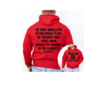 Psalm 91 Hoodie, Unisex, Secret Place Hoodie, Christian Varsity Hoodie, Faith Streetwear Sweatshirt, Bible Verse Hoodie, Religious Gift