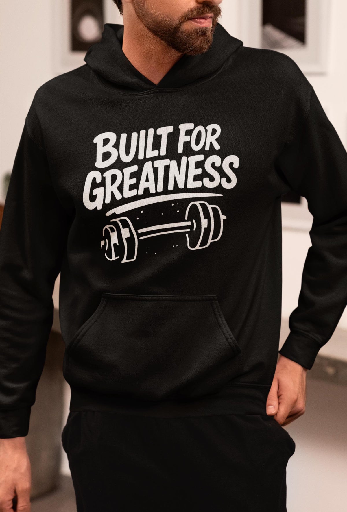 Built for Greatness Hoodie, Motivational Gym Hoodie, Unisex Inspirational Hoodie, Heavyweight Hoodie, Gift for Him or Her, Confidence Hoodie