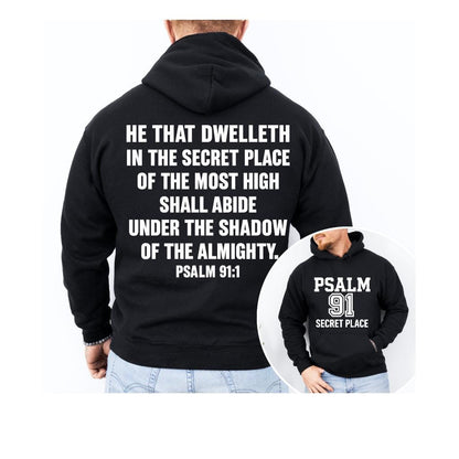 Psalm 91 Hoodie, Unisex, Secret Place Hoodie, Christian Varsity Hoodie, Faith Streetwear Sweatshirt, Bible Verse Hoodie, Religious Gift