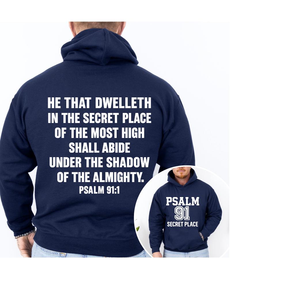 Psalm 91 Hoodie, Unisex, Secret Place Hoodie, Christian Varsity Hoodie, Faith Streetwear Sweatshirt, Bible Verse Hoodie, Religious Gift