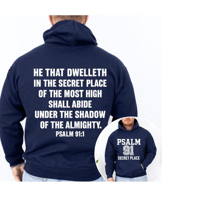Psalm 91 Hoodie, Unisex, Secret Place Hoodie, Christian Varsity Hoodie, Faith Streetwear Sweatshirt, Bible Verse Hoodie, Religious Gift