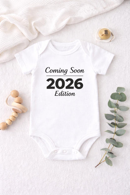 Coming Soon 2026 Edition Baby Onesie, Pregnancy Announcement Outfit, Gerber Baby Bodysuit, Baby Shower Gift, Neutral Baby Reveal