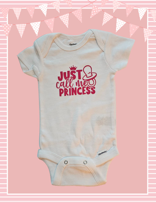 ONESIE BABY GIRL JUST CALL ME PRINCESS