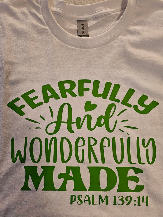 BIBLE VERSE WONDERFULLY AND FEARFULLY MADE UNISEX T SHIRT