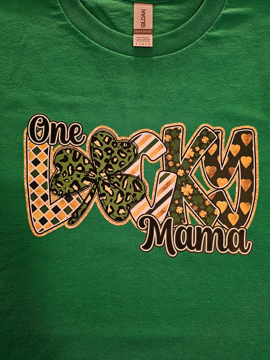 ONE LUCKY MAMA ST PATRICK'S DAY TSHIRT