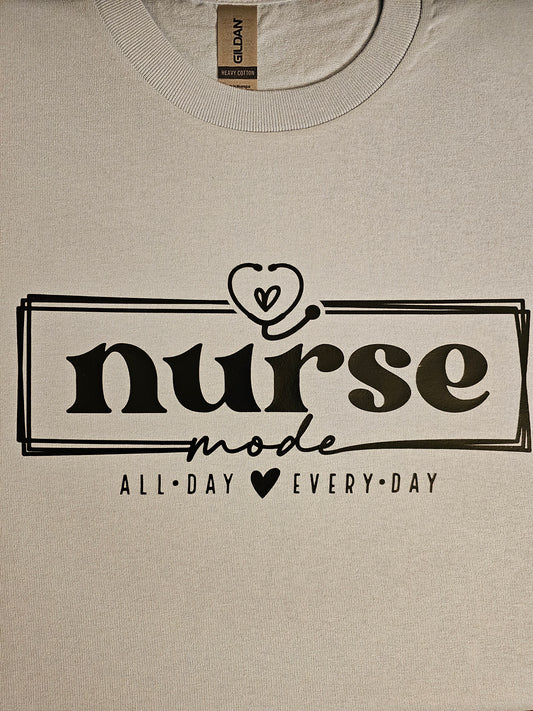 NURSE MODE ALL DAY EVERYDAY T SHIRT LT BLUE