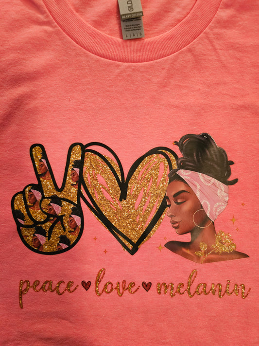 PEACE LOVE MELANIN UNISEX T SHIRT