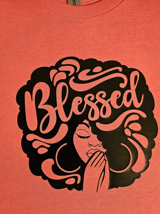 BLESSED AFRO QUEEN SHORT SLEEVED T SHIRT