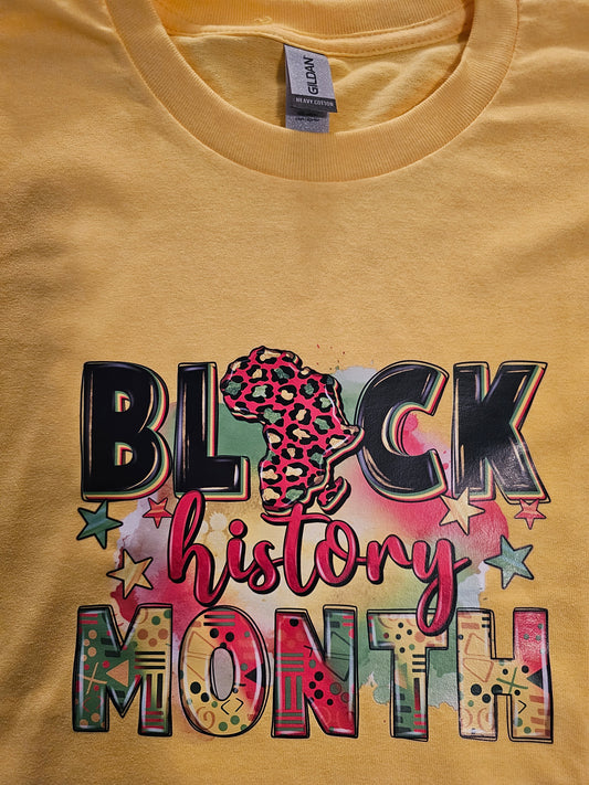 BLACK HISTORY MONTH T SHIRT YELLOW